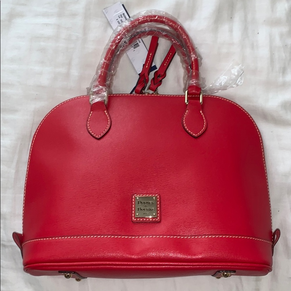 Red Dooney and Bourke Saffino Leather Satchel